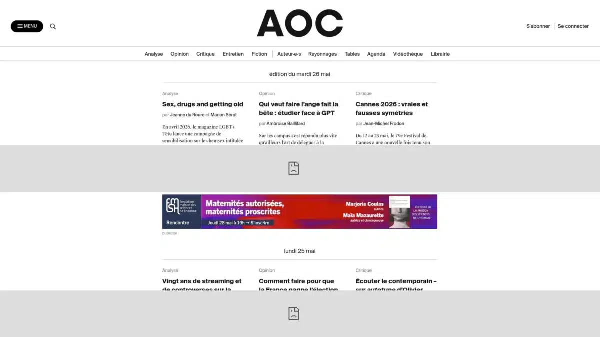 Site web d'actualité avec des titres et des articles sur divers sujets.